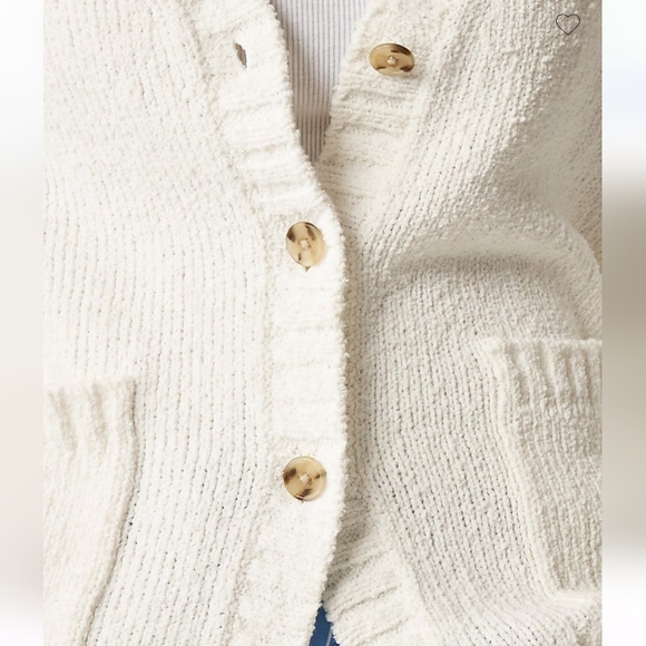 J Crew Marina V-neck cardigan Sweater CM461 Size M Ivory - Picture 3 of 7